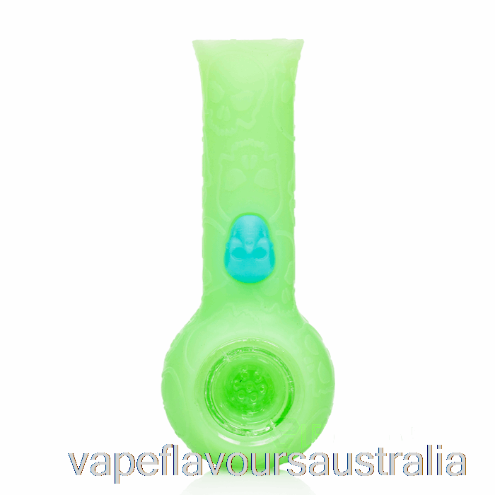 Vape Nicotine Australia Stratus Silicone Skull Hand Pipe Green Glow (UV Green)